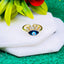 Blue Eye Lash Evil Eye Cubic Zirconia 18K Gold Free Size Ring Bulk