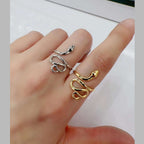 Snake High Polish 18K Gold Copper Free Size Adjustable Ring Women Bulk