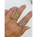 Snake Dainty Green Eye Cubic Zirconia 18K Gold Free Size Ring Bulk