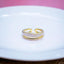 Uneven Twin Layer White Enamel Gold Anti Tarnish Free Size Ring Bulk
