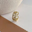Twin Layer Bezel CZ Gold Anti Tarnish Open Back Free Size Ring Bulk