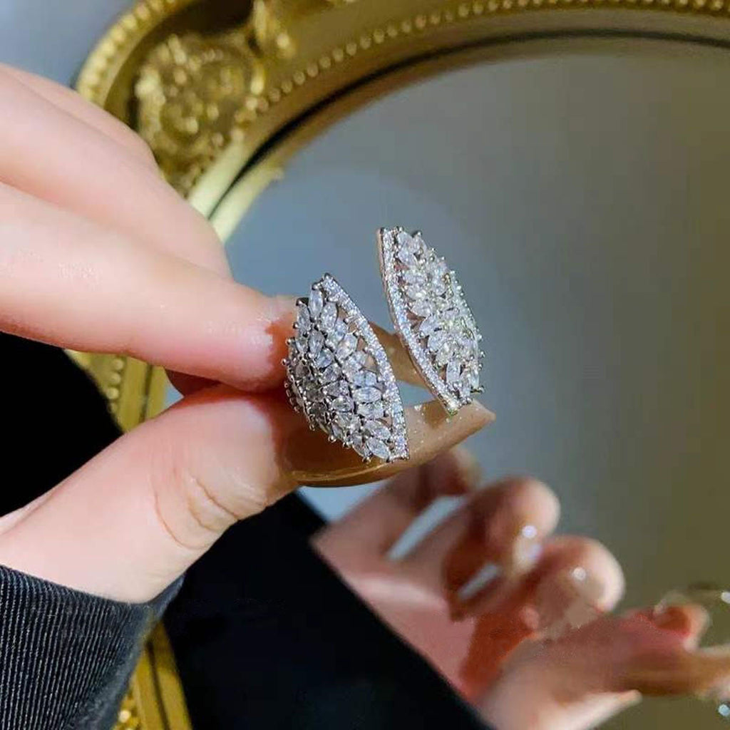 Twin Wrap Marquise CZ Silver Anti Tarnish Free Size Ring Bulk