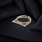 Square Circle CZ 18K Gold Anti Tarnish Adjustable Ring Bulk