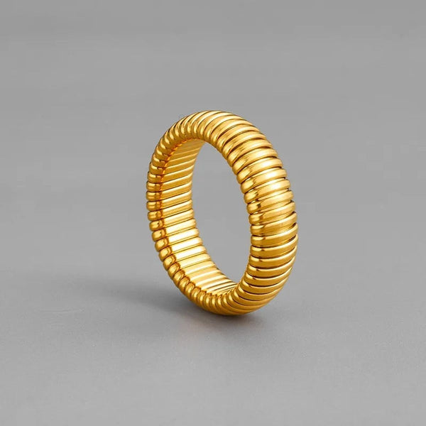 Cobra Snake Gold Anti Tarnish Stainless Steel Stretchable Ring Bulk Main image