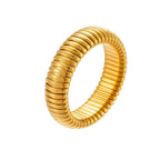 Cobra Snake Gold Anti Tarnish Stainless Steel Stretchable Ring Bulk
