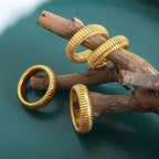 Cobra Snake Gold Anti Tarnish Stainless Steel Stretchable Ring Bulk