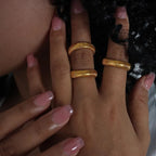 Cobra Snake Gold Anti Tarnish Stainless Steel Stretchable Ring Bulk