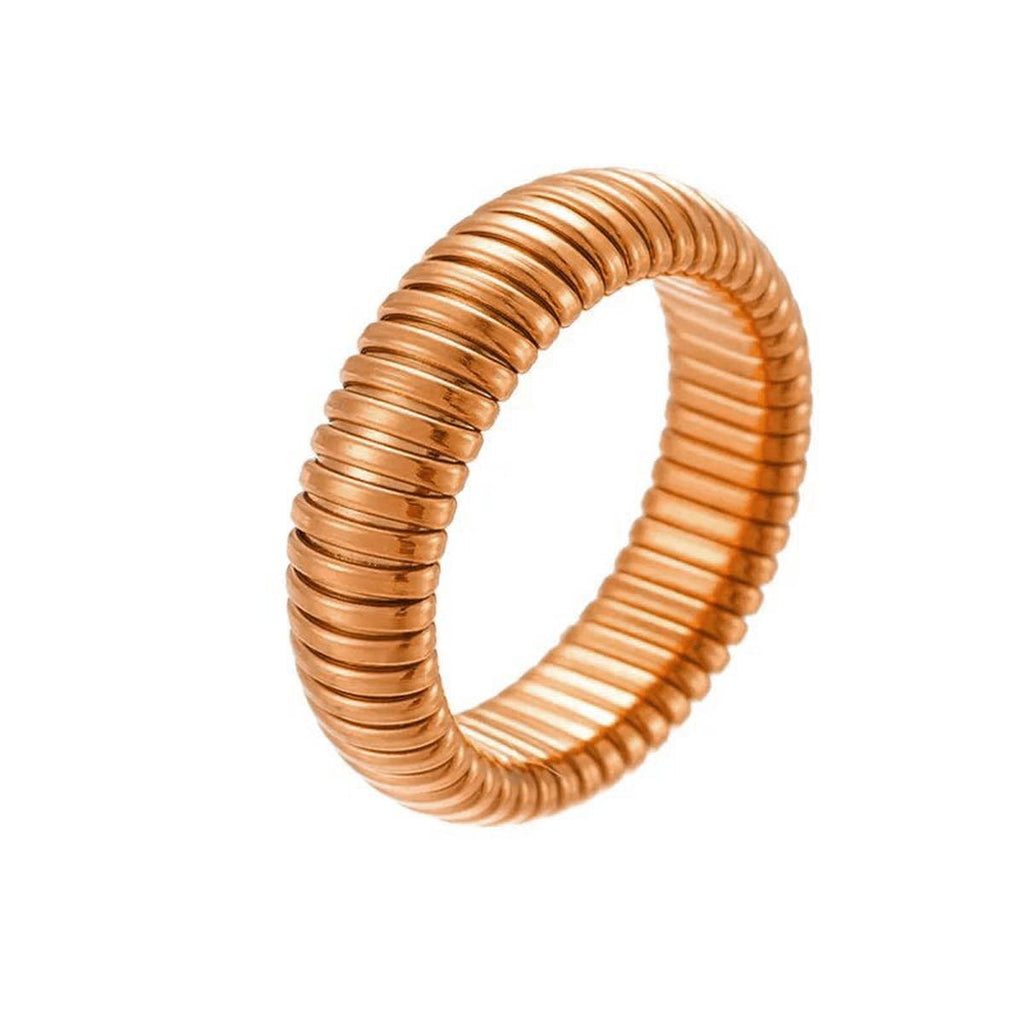 Cobra Snake Gold Anti Tarnish Stainless Steel Stretchable Ring Bulk