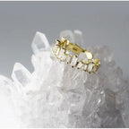 Eternity Baguette CZ 18K Gold Free Size Open Back Ring Bulk