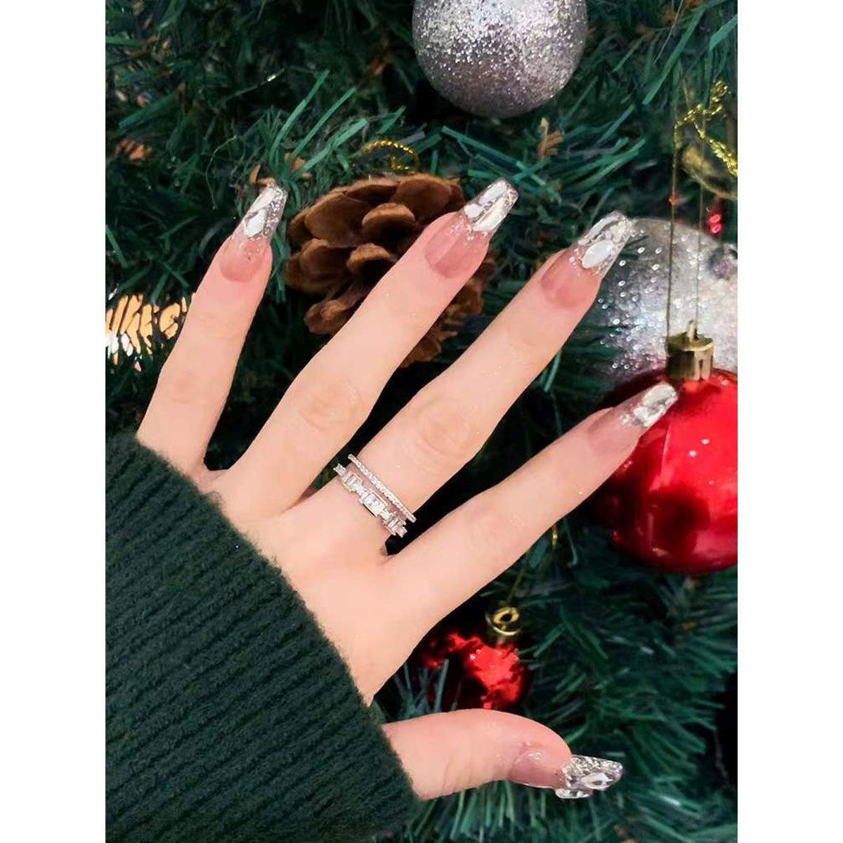 Smart Cubic Zirconia 18K Silver Free Size Open Back Ring Women Bulk