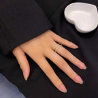 Dual Layer Square CZ 18K Gold Free Size Open Back Ring Bulk