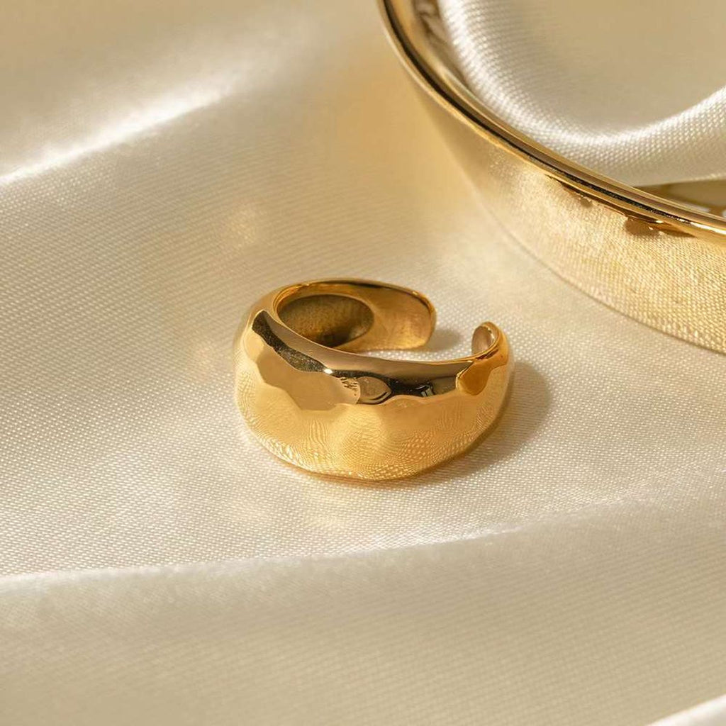 Honey Comb 18K Gold Anti Tarnish Adjustable Free Size Ring Women Bulk