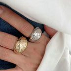 Rainbow Multi 18K Gold Anti Tarnish Cubic Zirconia Free Size Ring Bulk