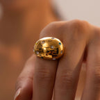 Rainbow Multi 18K Gold Anti Tarnish CZ Adjustable Ring Bulk
