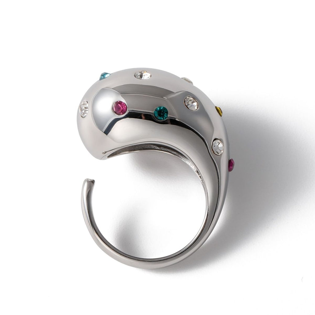 Rainbow Multi 18K Gold Anti Tarnish CZ Adjustable Ring Bulk