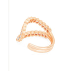 Stylish U Shape Cubic Zirconia Gold Copper Adjustable Ring Women Bulk