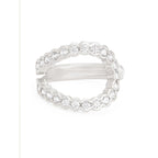 Stylish U Shape Cubic Zirconia Gold Copper Adjustable Ring Women Bulk