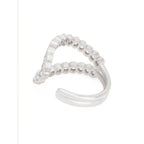 Stylish U Shape Cubic Zirconia Gold Copper Adjustable Ring Women Bulk