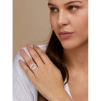 Stylish U Shape Cubic Zirconia Gold Copper Adjustable Ring Women Bulk