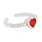 Heart Love Solitaire CZ Gold Red Maroon Open Back Band Ring Bulk