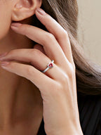 Heart Love Solitaire CZ Gold Red Maroon Open Back Band Ring Bulk