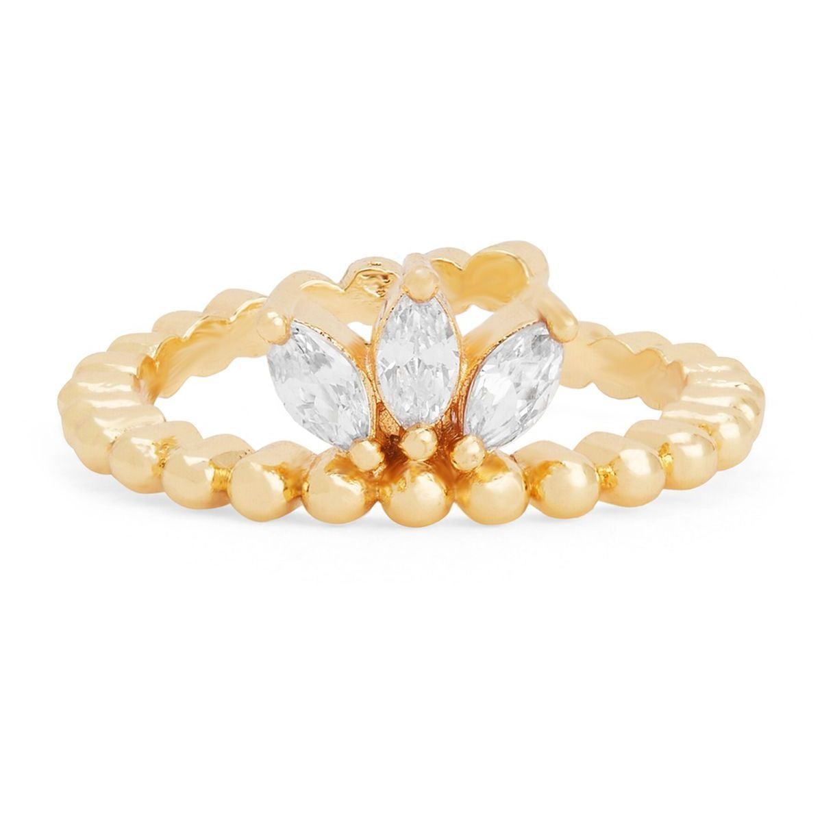 Marquise Cut Solitaire Cubic Zirconia Gold Copper Adjustable Ring Bulk