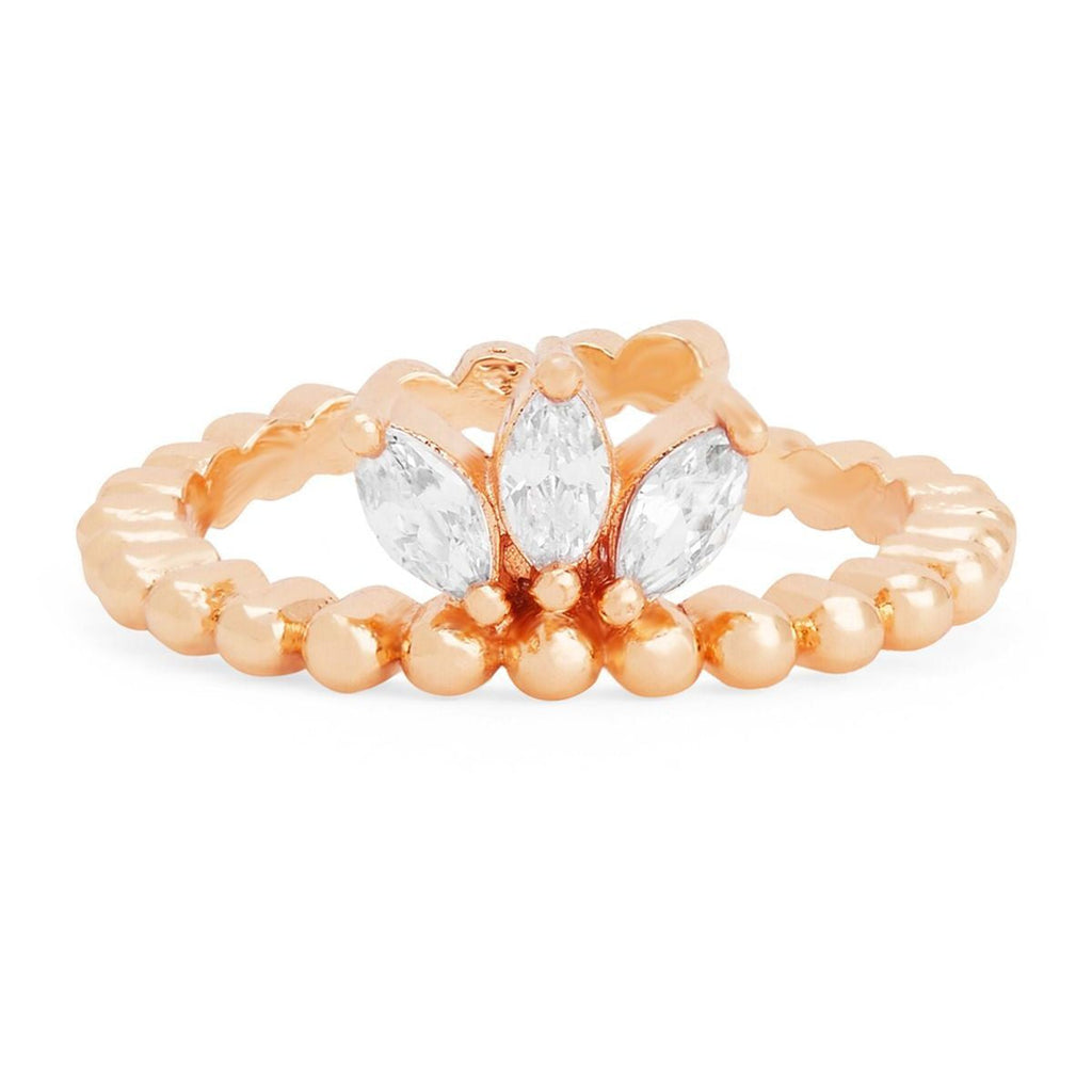 Marquise Cut Solitaire Cubic Zirconia Gold Copper Adjustable Ring Bulk