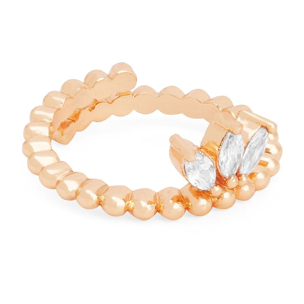 Marquise Cut Solitaire Cubic Zirconia Gold Copper Adjustable Ring Bulk