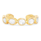 Oval Shape Cubic Zirconia Gold Copper Open Back Band Ring Women Bulk