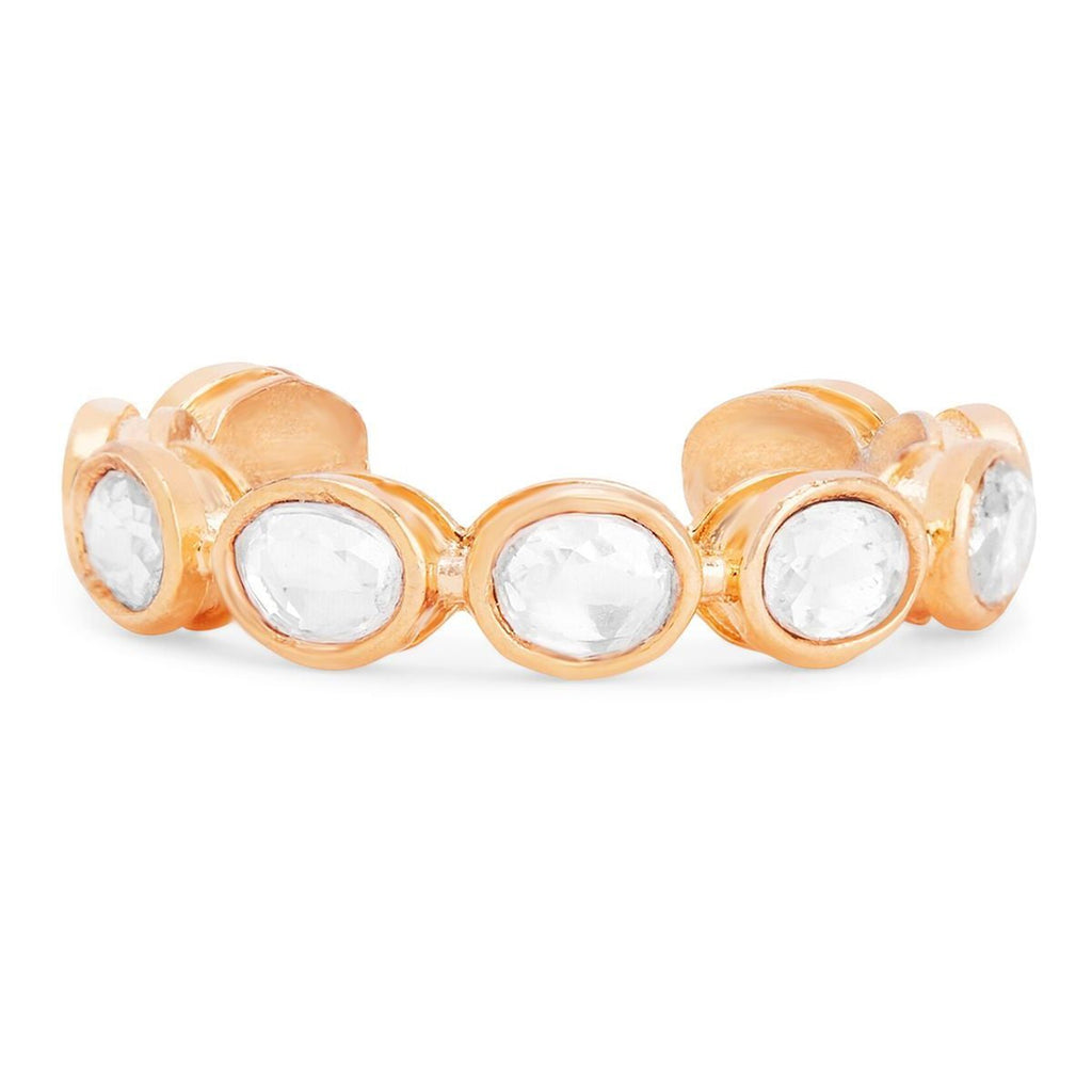 Oval Shape Cubic Zirconia Gold Copper Open Back Band Ring Women Bulk