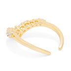 Arrow Round Solitaire Cubic Zirconia Gold Copper Open Back Ring Bulk