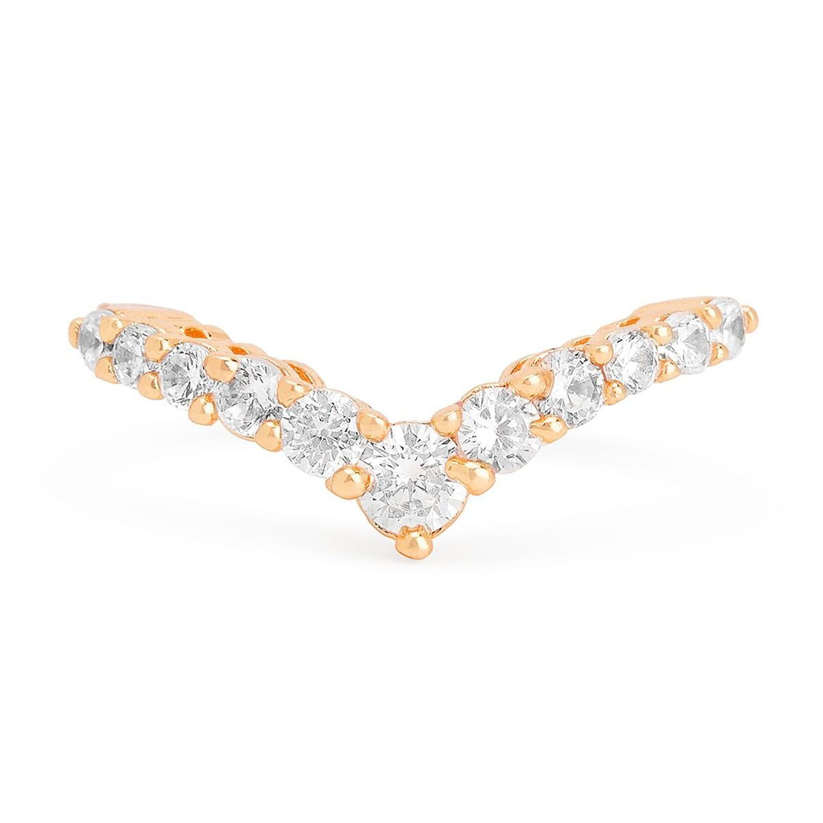Arrow Round Solitaire Cubic Zirconia Gold Copper Open Back Ring Bulk