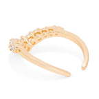 Arrow Round Solitaire Cubic Zirconia Gold Copper Open Back Ring Bulk