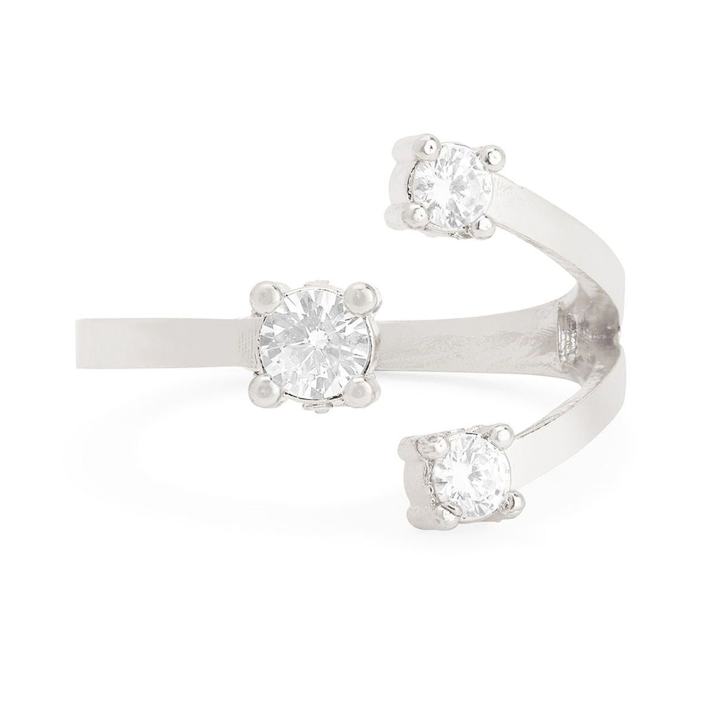 Y Shape Cubic Zirconia Gold Copper Adjustable Ring For Women Bulk