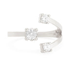 Y Shape Cubic Zirconia Gold Copper Adjustable Ring For Women Bulk