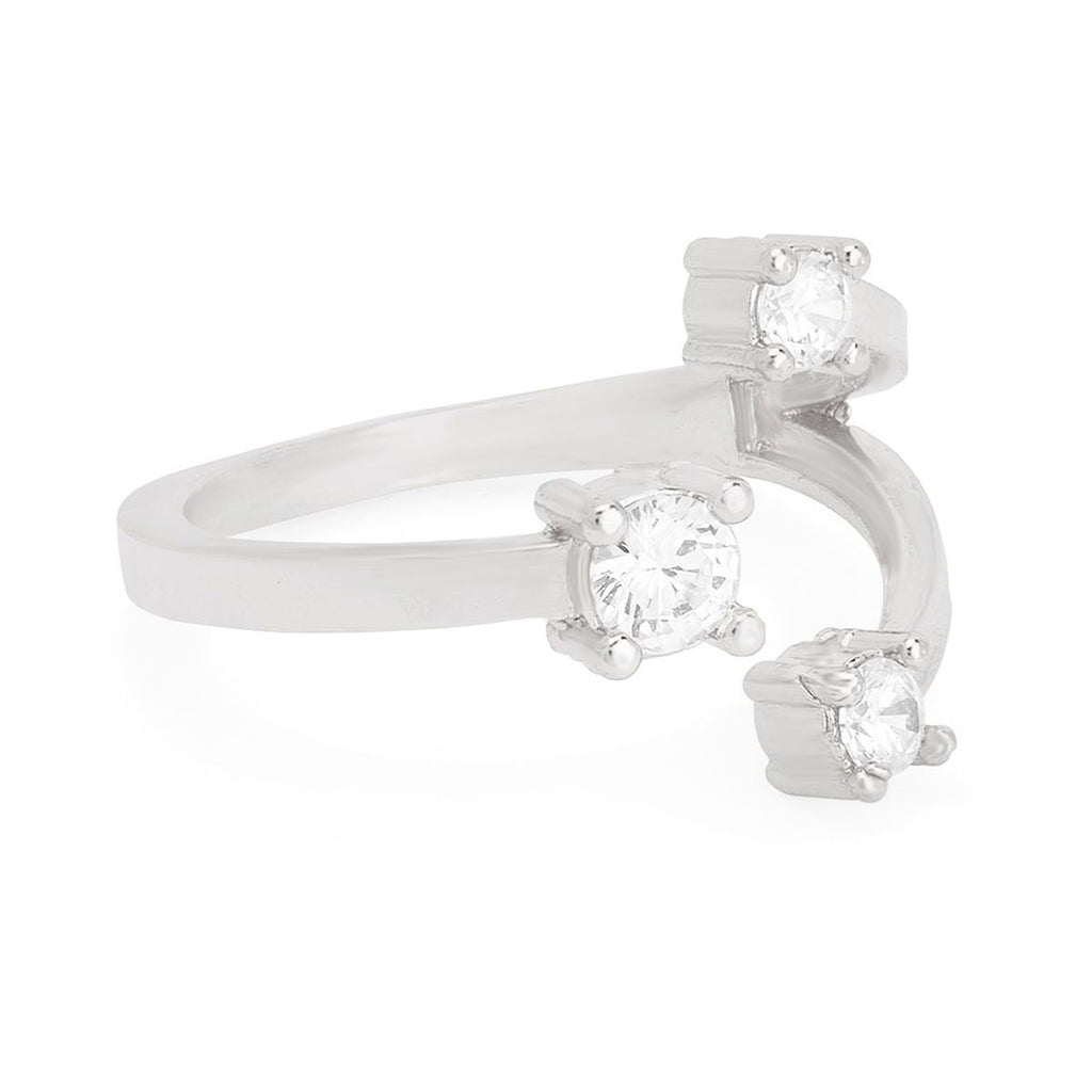 Y Shape Cubic Zirconia Gold Copper Adjustable Ring For Women Bulk