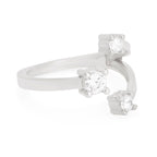 Y Shape Cubic Zirconia Gold Copper Adjustable Ring For Women Bulk