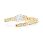 Marquise Cut Solitaire CZ Gold Copper Adjustable Band Ring Bulk