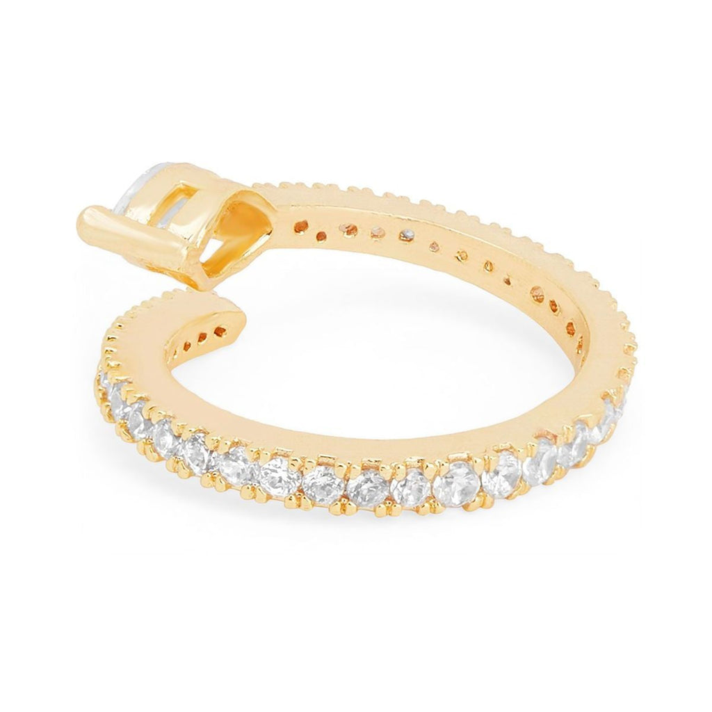 Marquise Cut Solitaire CZ Gold Copper Adjustable Band Ring Bulk
