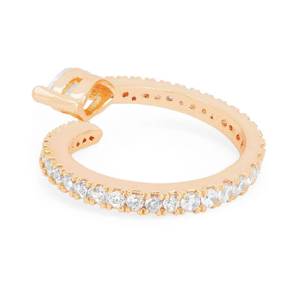 Marquise Cut Solitaire CZ Gold Copper Adjustable Band Ring Bulk