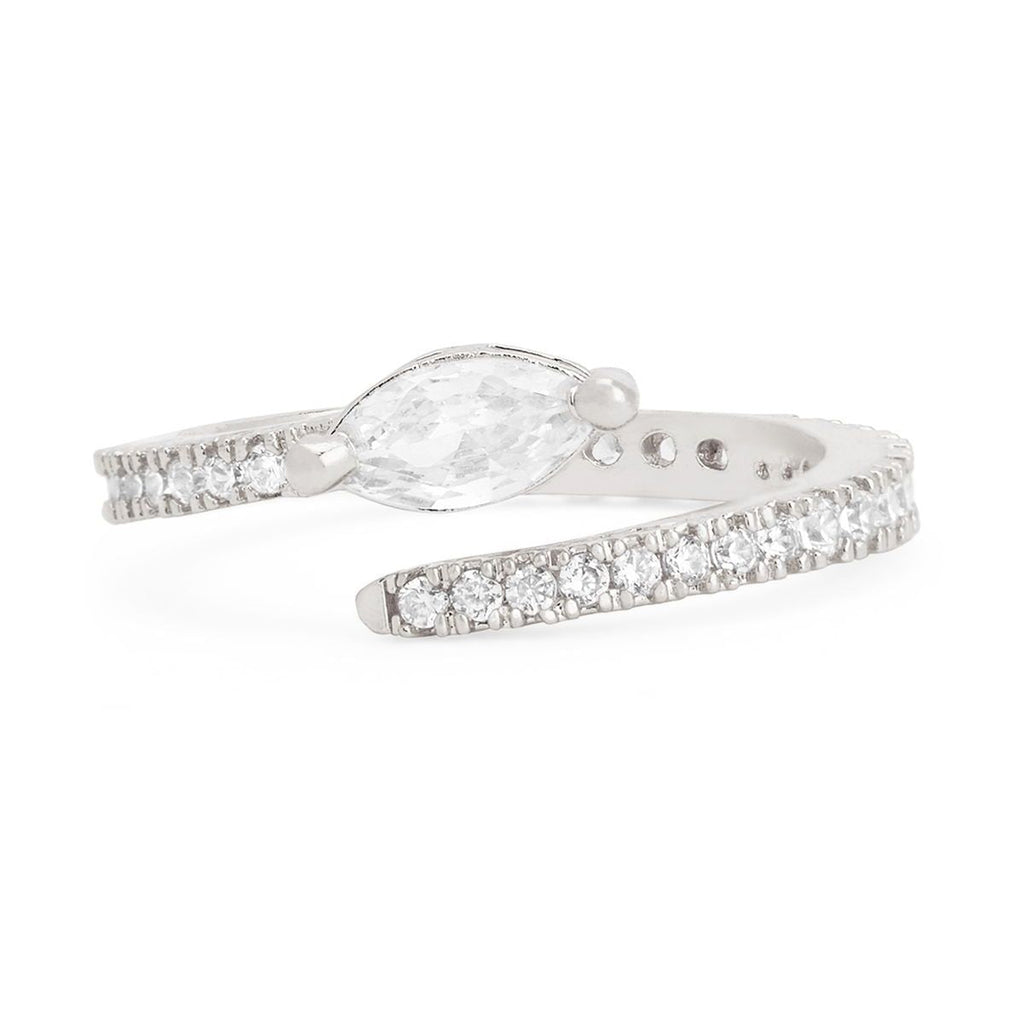Marquise Cut Solitaire CZ Gold Copper Adjustable Band Ring Bulk