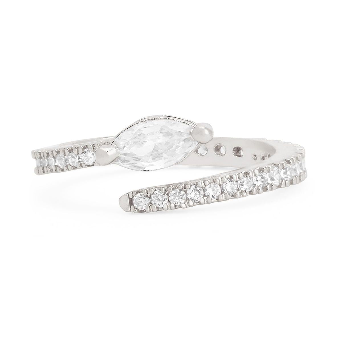 Marquise Cut Solitaire CZ Gold Copper Adjustable Band Ring Bulk