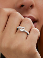 Marquise Cut Solitaire CZ Gold Copper Adjustable Band Ring Bulk