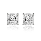 Stainless Steel Ear Stud Pair Earring Square Princess Bulk