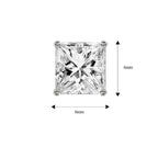 Stainless Steel Ear Stud Pair Earring Square Princess Bulk