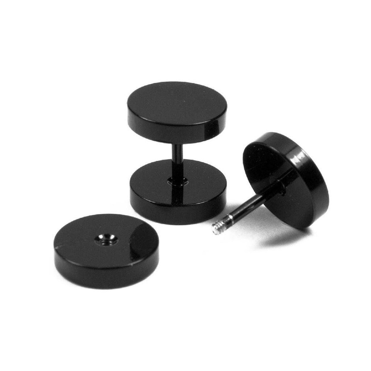 Stainless Steel Black Dumbell Barbell Men Ear Stud Earring Bulk