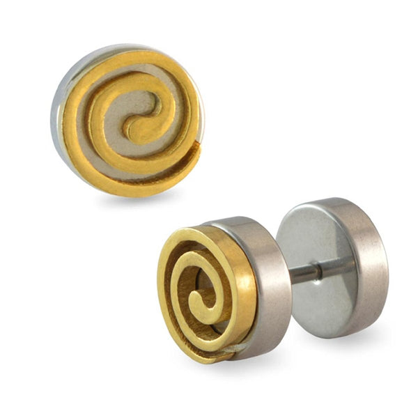 Biker Peace Multicolor Stainless Steel Pierced Stud Pair Earring Bulk Main image