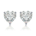 Solitaire Heart Cut CZ Stainless Steel Ear Stud Pair Earring Bulk