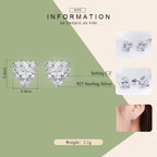 Solitaire Heart Cut CZ Stainless Steel Ear Stud Pair Earring Bulk