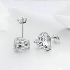 Solitaire Heart Cut CZ Stainless Steel Ear Stud Pair Earring Bulk